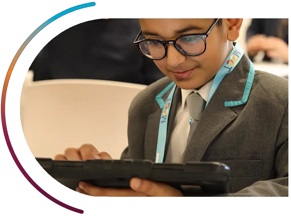 Student uses ipad at MEET 2026