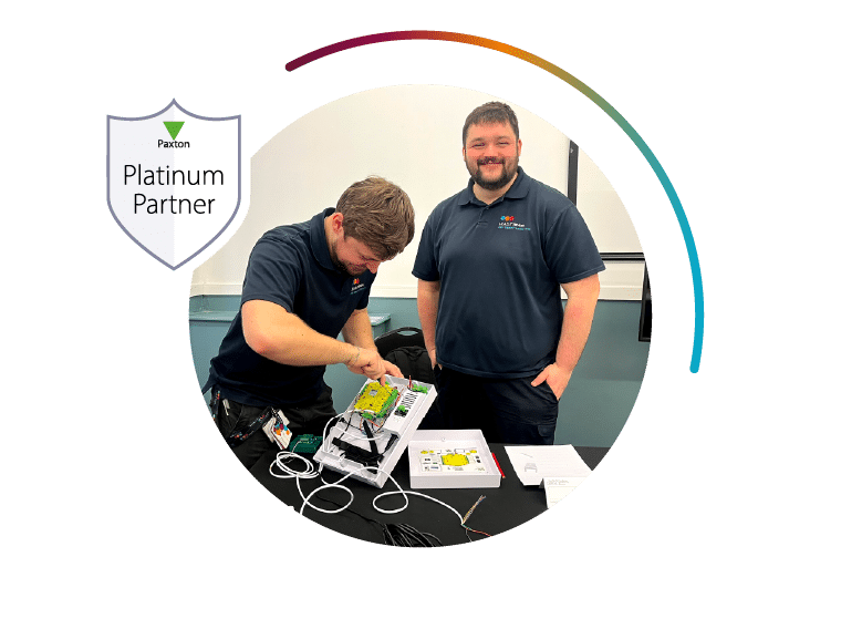 LEAD IT Technicians – Smiling – Posed with Tech – Paxton BADGE