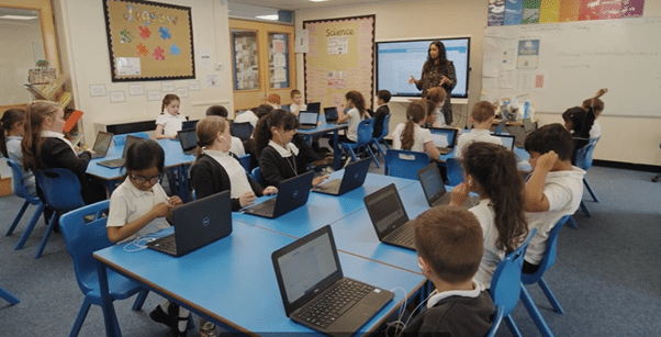 Students with laptops