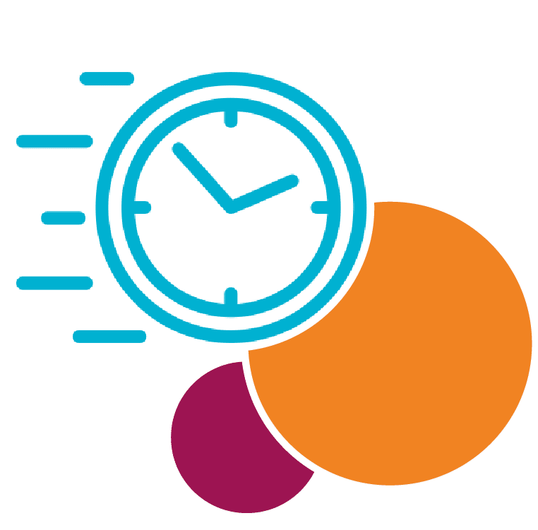 rapid clock 3 circle graphic